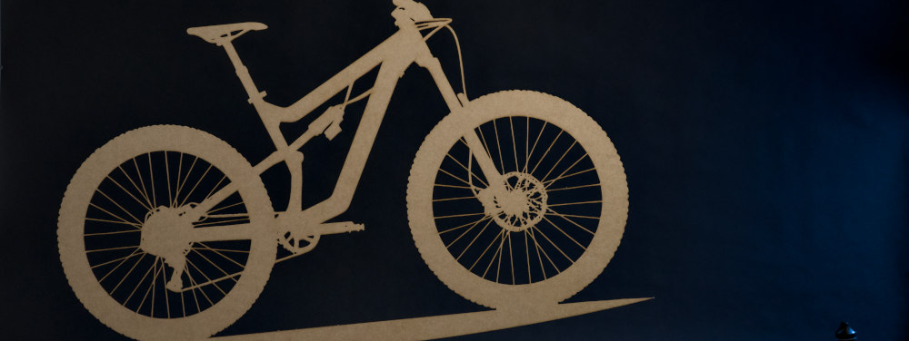 Fahrrad Schablone aus MDF lasergeschnitten